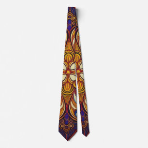 Corbata Patrón de Batik Púrpura