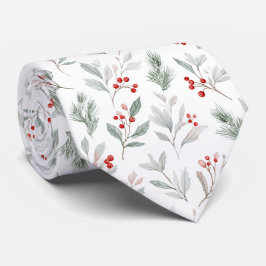 Corbata Patrón de bayas de muérdago y acebo