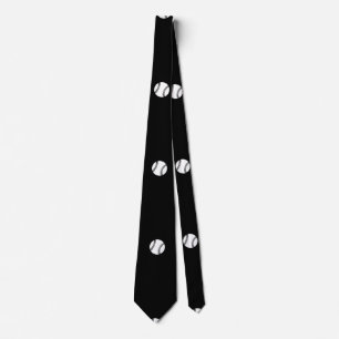 Corbata Patrón de béisbol blanco y negro
