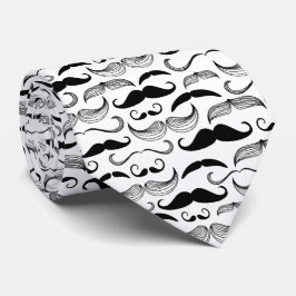 Corbata Patrón de bigote negro y blanco