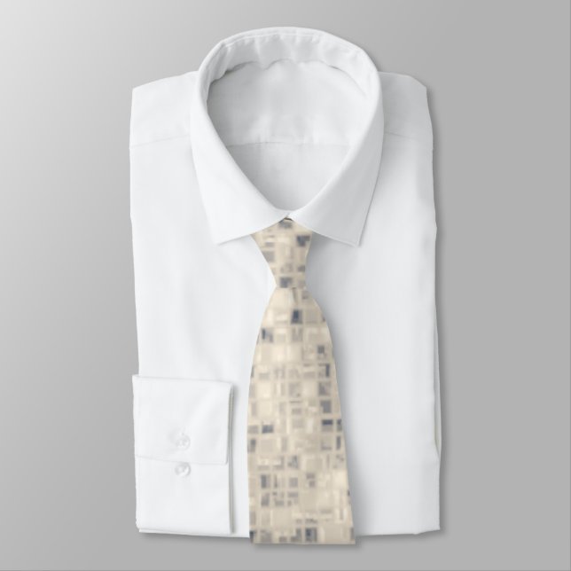 Corbata Patrón de bloque beige claro (Atado)