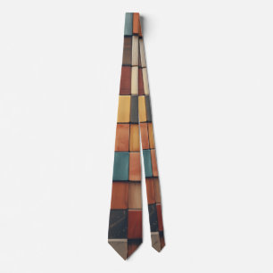 Corbata Patrón de bloques de madera rústicos y coloridos