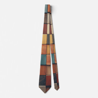 Corbata Patrón de bloques de madera rústicos y coloridos