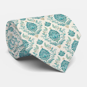 Corbata Patrón de boda azul verde adorable