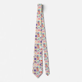 Corbata Patrón de Boho floríneo y geométrico colorido