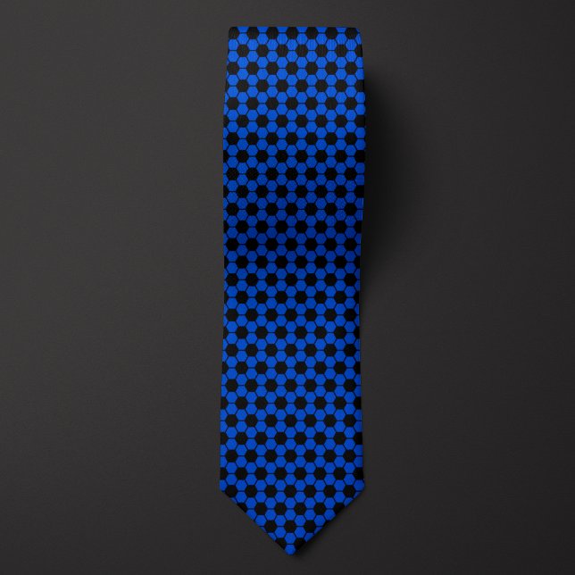 Corbata Patrón de bola de fútbol azul cobalto (Subido por el creador)