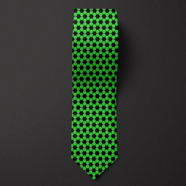 Corbata Patrón de bola de futbol de flema verde limón (Subido por el creador)