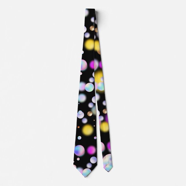 Corbata Patrón de bolas flotantes 3D. Black BG (Anverso)