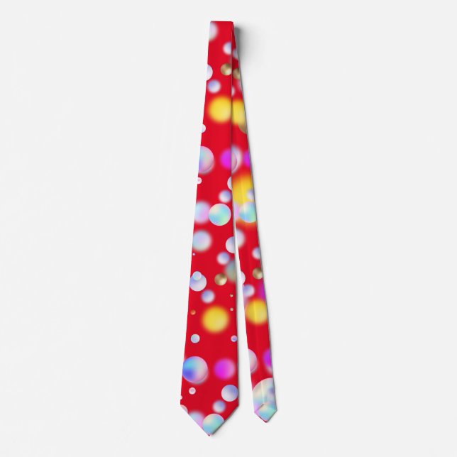Corbata Patrón de bolas flotantes 3D. Red BG (Anverso)
