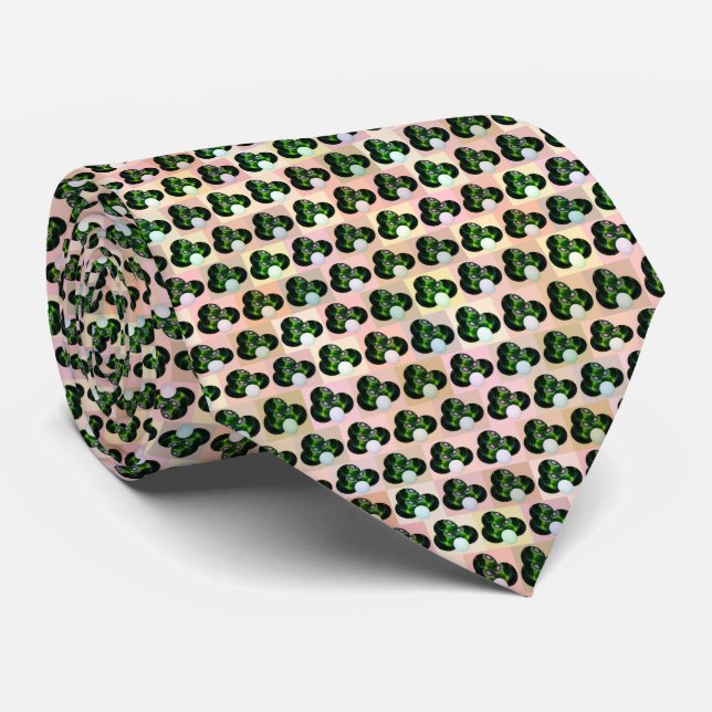 Corbata Patrón de bolos de hierba de bloques verdes, corba (Enrollado)
