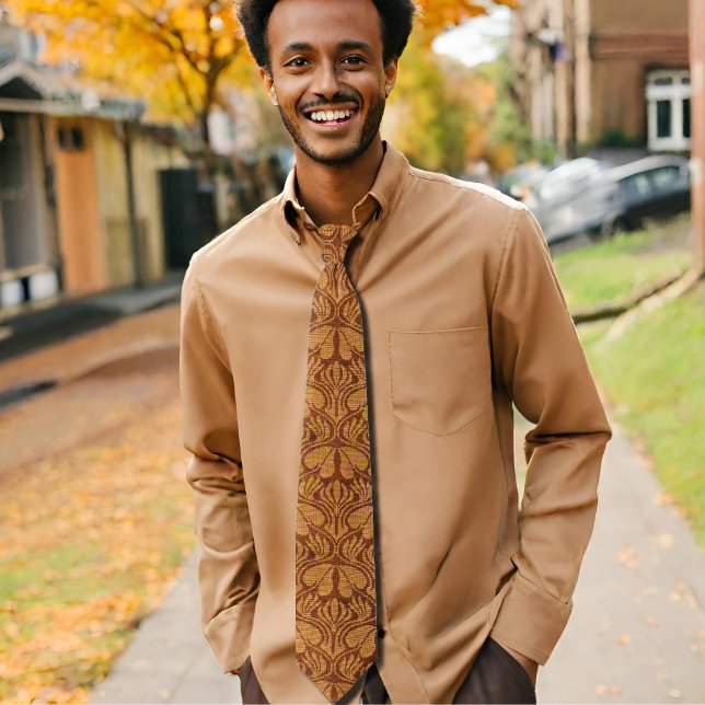 Corbata Patrón de bordado copto - hojas Naranjas (Subido por el creador)