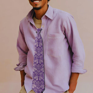 Corbata Patrón de bordado copto - Hojas púrpura