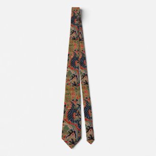 Corbata Patrón de bordado en seda de dragón chino antiguo