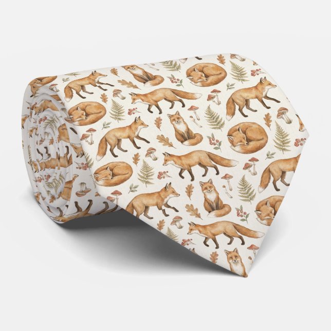 Corbata Patrón de bosque de zorro (Enrollado)