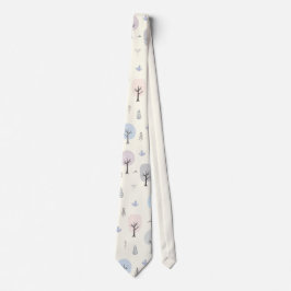 Corbata Patrón de bosque escandinavo sin foco