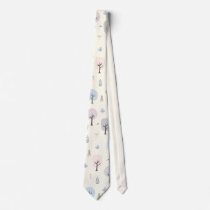Corbata Patrón de bosque escandinavo sin foco