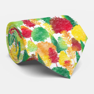 Corbata Patrón de bosques otoñales