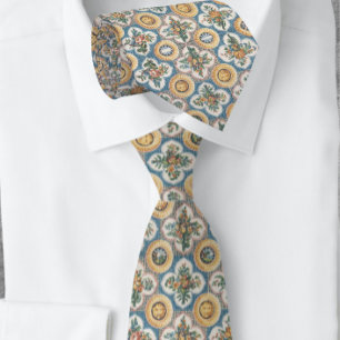 Corbata Patrón de Bouquets florales Cabeza de león italian