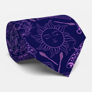 Corbata patrón de brujería 2506.Púrpura. DBlue BG