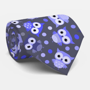 Corbata Patrón de búho colorido azul lindo