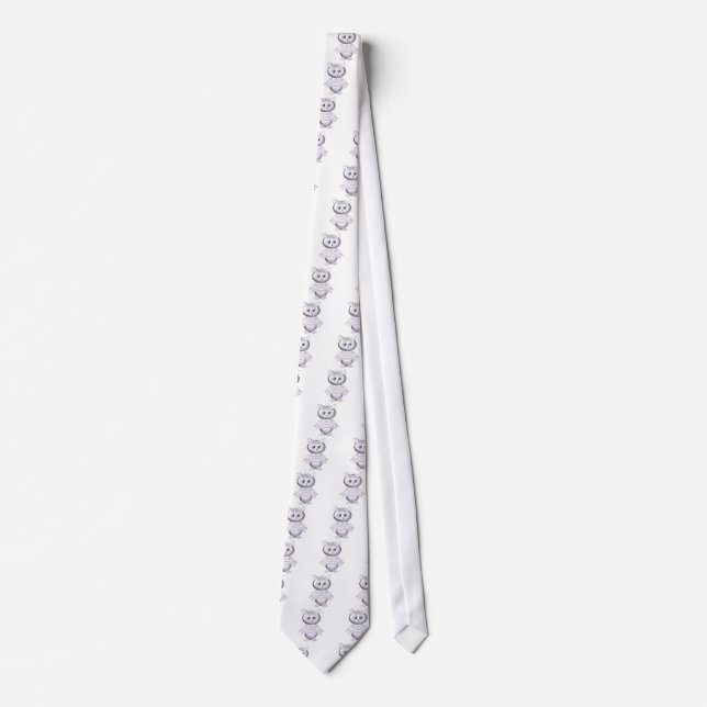 Corbata patrón de búho lindo y divertido (Anverso)
