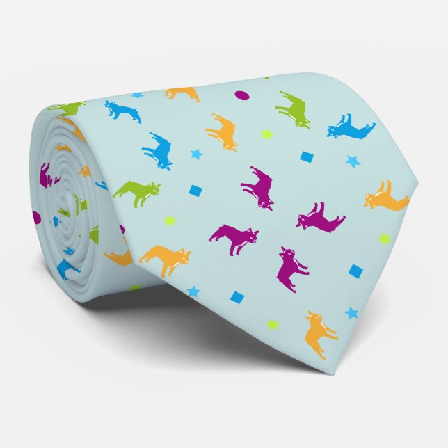 Corbata patrón de Bulldog Francés (Enrollado)