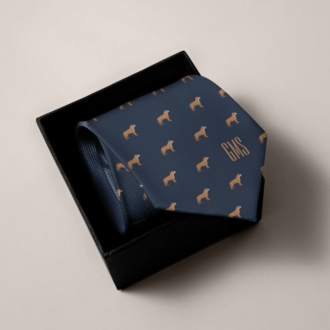 Corbata Patrón de Bulldoges de pozo monogramado (Subido por el creador)