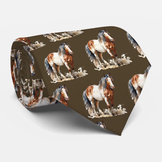 Corbata Patrón de caballo con azulejos Cool (Enrollado)