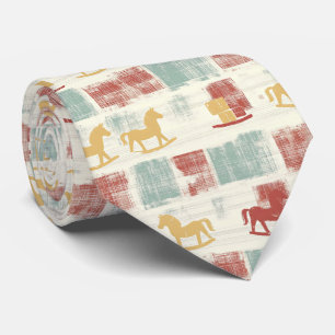 Corbata Patrón de caballo de balancín desgastado vintage (