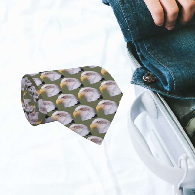 Corbata Patrón de cabeza de águila calva estadounidense (In Situ (Rolled))