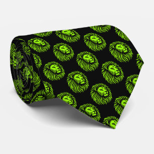 Corbata Patrón de cabeza de león - Verde de chartreuse sob