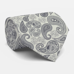 Corbata Patrón de cachemira floral gris