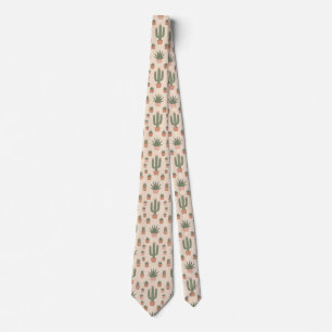 Corbata Patrón de Cactus Boho
