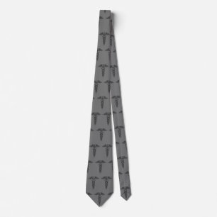 Corbata Patrón de Caducto Monocromático Graduado Gris