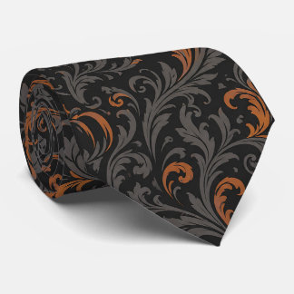 Corbata Patrón de calabaza barroca oscura sin fisuras | Ne