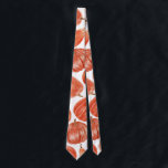 Corbata Patrón de calabaza de Naranja de acuarela<br><div class="desc">Diseño de calabaza rústico de color acuático</div>