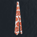 Corbata Patrón de calabaza de Naranja de acuarela<br><div class="desc">Diseño de calabaza rústico de color acuático</div>