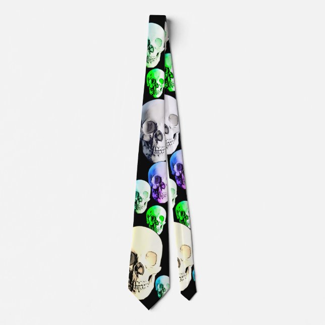 Corbata Patrón de calaveras de Halloween (Anverso)