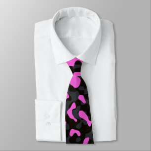 Corbata Patrón de camo rosa, negro y gris