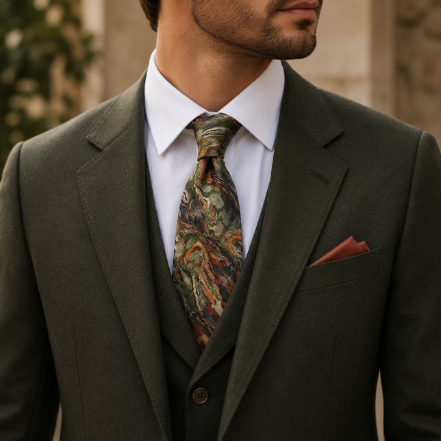 Corbata Patrón de Camuflaje Abstracto en Tonos Terrosos (Subido por el creador)