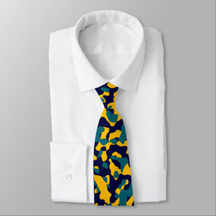 Corbata Patrón de camuflaje azul amarillo, Verde azulado y