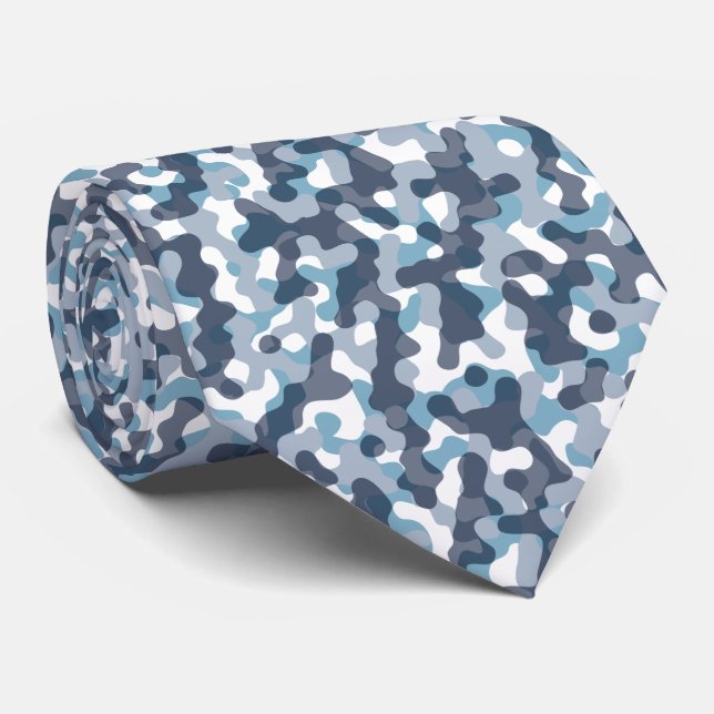 Corbata Patrón de camuflaje Blue Camo en tonos navy (Enrollado)