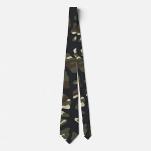 Corbata Patrón de Camuflaje Clásico de Bosque