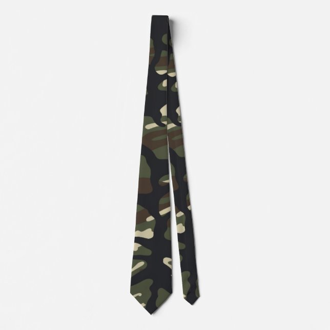 Corbata Patrón de Camuflaje Clásico de Bosque (Anverso)