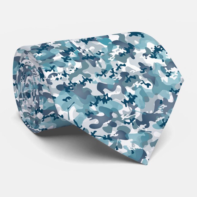 Corbata Patrón de camuflaje de Camo Azul en tonos de marin (Enrollado)