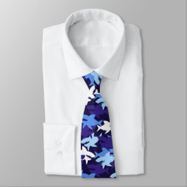 Corbata Patrón de camuflaje de tiburones azules