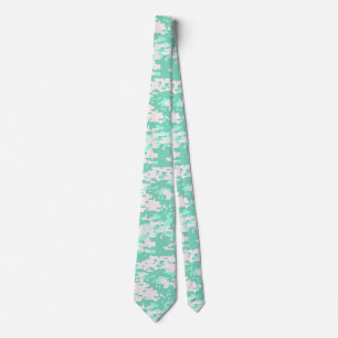 Corbata Patrón de camuflaje digital de menta verde