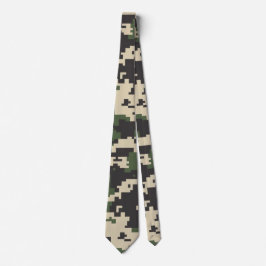 Corbata Patrón de Camuflaje Digital Verde
