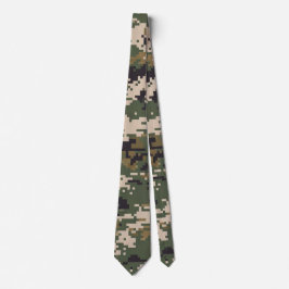 Corbata Patrón de Camuflaje Digital Verde