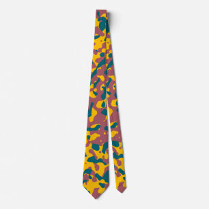 Corbata Patrón de camuflaje en amarillo, rosa y Verde azul
